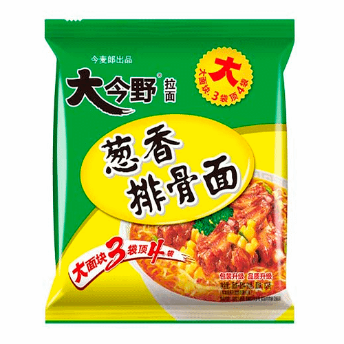 Лапша JinMailang со вкусом свиных ребрышек с зеленым луком быстрого приготовления