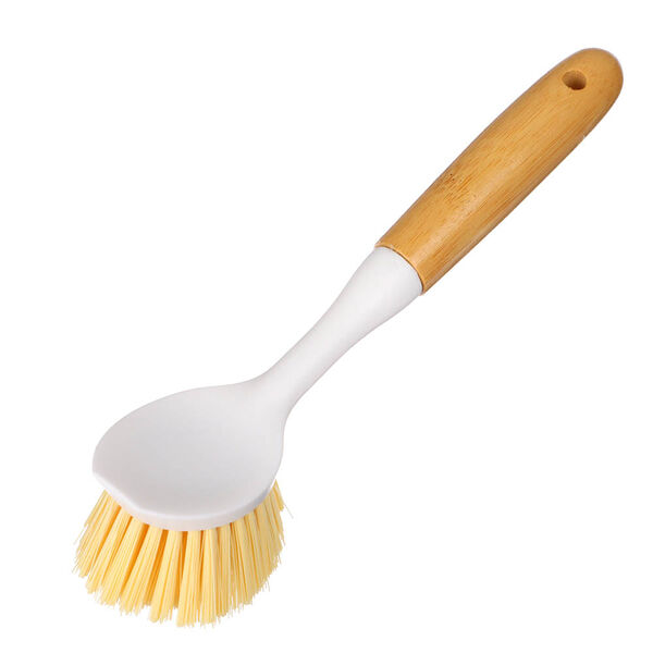 Vetta щётка для посуды с длинной ручкой пластик, молочный бамбук