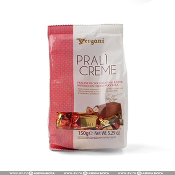 Шоколадные конфеты VERGANI Pralicreme Hazelnut пралине из молочного шокодада с начинкой из фундучного крема 150г, Италия