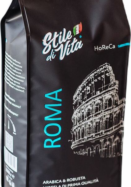 Кофе Stile di vita Roma жареный в зернах 250г