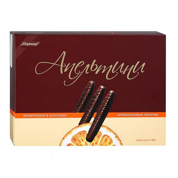 Мармелад в шоколаде Апельтини Ударница апельсиновые палочки