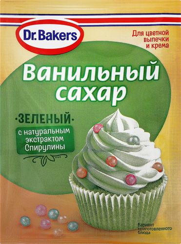 

Cахар Dr.Bakers ванильный с красителями Зеленый 8 г