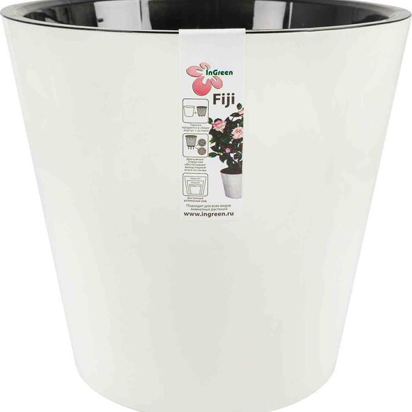 Горшок для цветов Фиджи InGreen цвет: белый, 23 см
