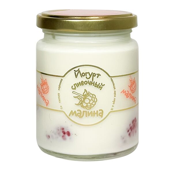 Йогурт сливочный малина 6% Молочная Здравница