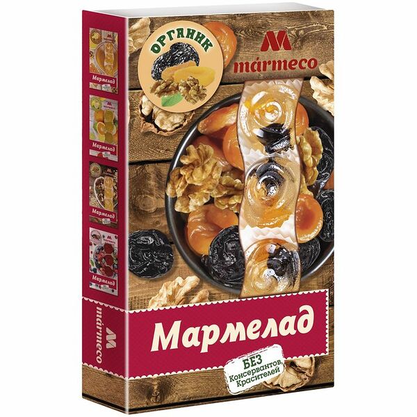 Мармелад Marmeco Органик чернослив-курага-грецкий орех, 180г