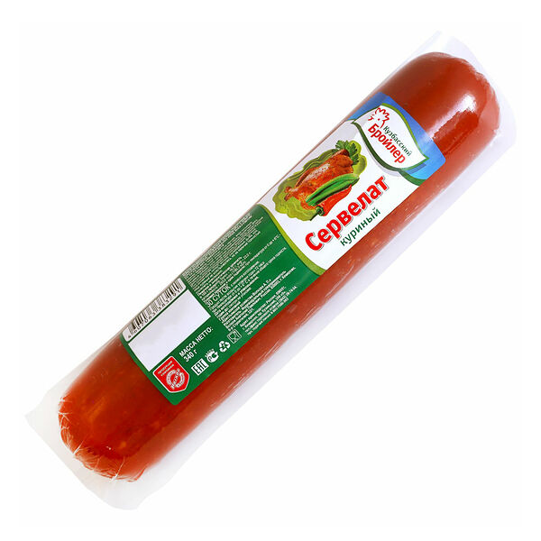 Колбаса варено-копченая Кузбасский бройлер Сервелат куриный