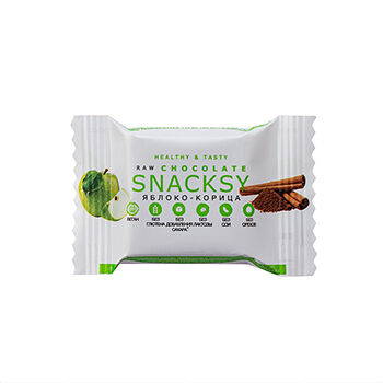 Батончик SNACKSY Raw Chocolate с яблоком 20г, Россия