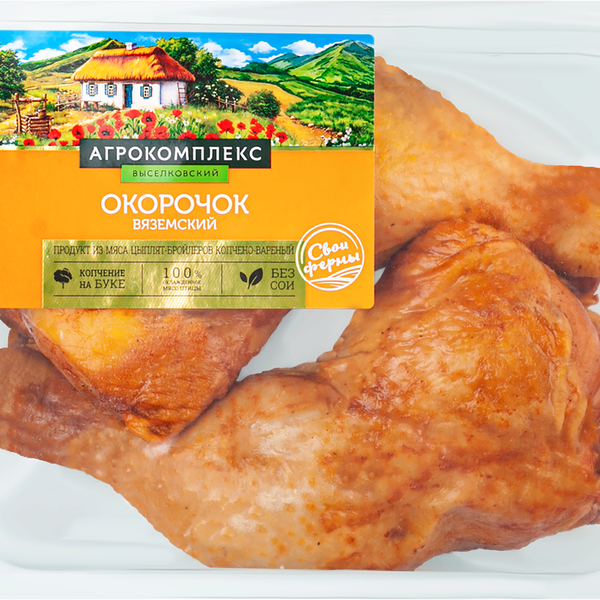 Окорочок АГРОКОМПЛЕКС Вяземский из мяса ц/б к/в МГА вес 