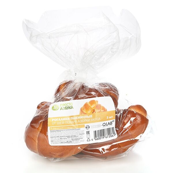 Рогалики Просто Азбука пшеничные 3 шт.