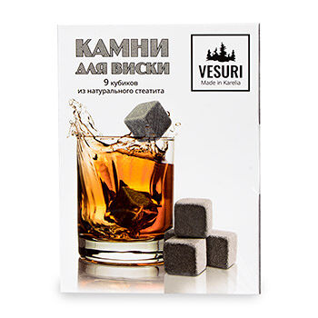 Набор камней для виски vesuri натуральный стеатит 9 шт, Россия