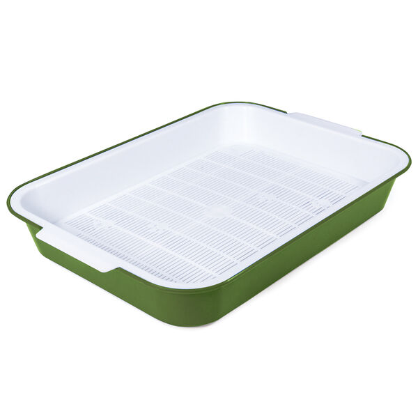 Гамма Туалет для кошек с сеткой Эстет 380*280*62мм темно-оливковый