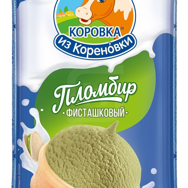 Мороженое Коровка из Кореновки пломбир фисташковый стаканчик