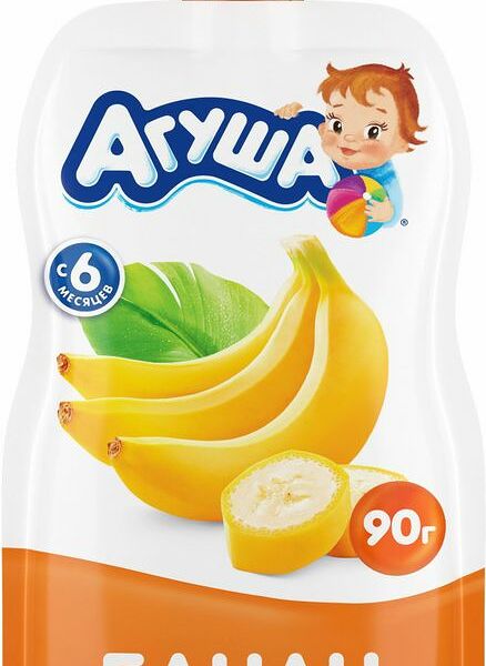Пюре фруктовое Агуша Банан с 6 мес. 90г