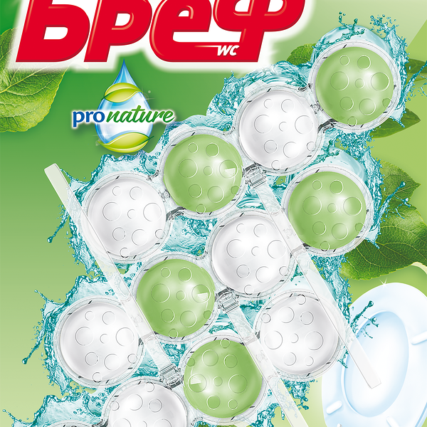 Блок для унитаза БРЕФ Pro natural Океан, 3x50г