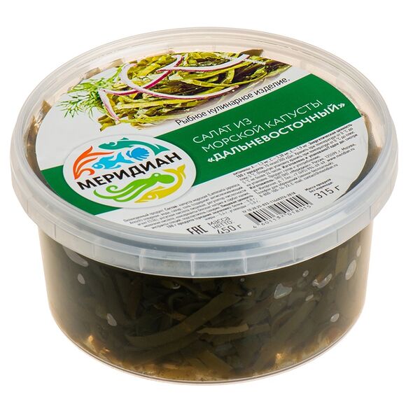 Морская капуста салат Меридиан Дальневосточный 450г