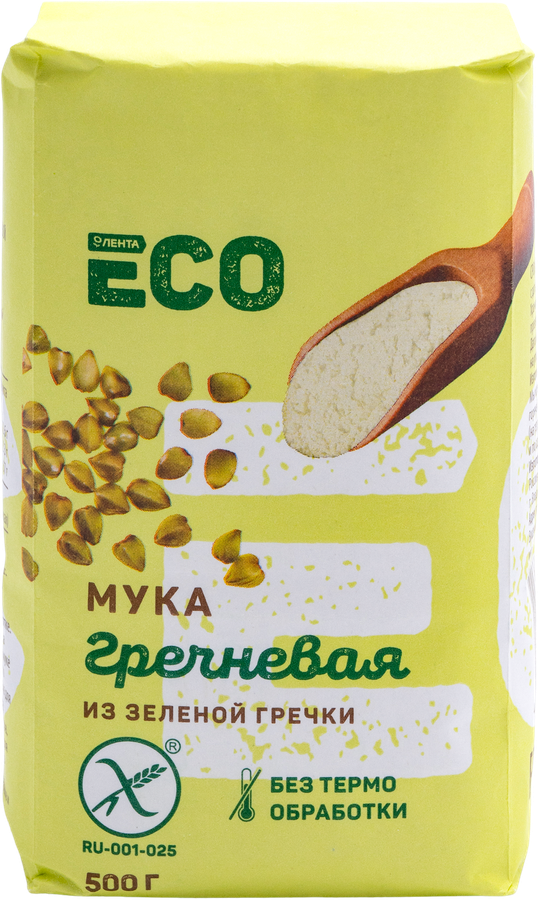 

Мука гречневая безглютеновая ЛЕНТА ЕСО из непропаренной гречневой крупы
