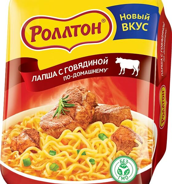 Лапша Роллтон с говядиной по-домашнему 90г