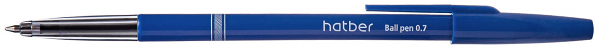 Ручка шариковая Hatber B-2 Синяя 0,7 мм с колпачком и клипом чернила на масляной основе