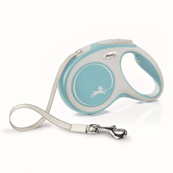 Рулетка для собак FLEXI New Comfort M ременная 5м до 25кг светло-голубая