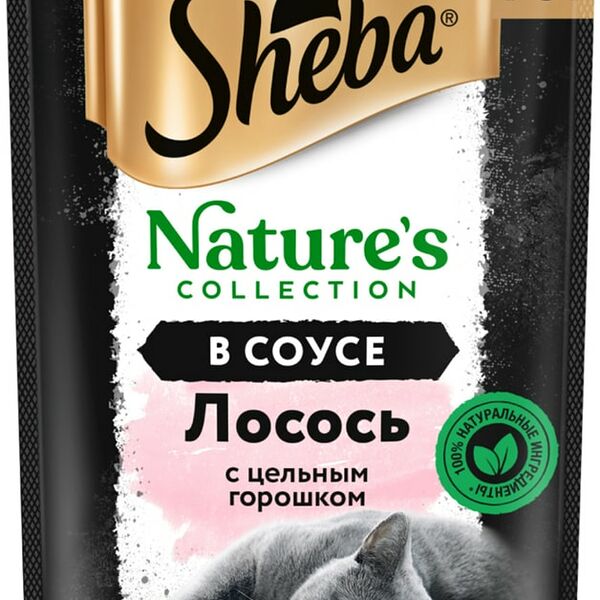Корм для кошек SHEBA Natures Лосось с цельным горошком в соусе (пауч) 75 г