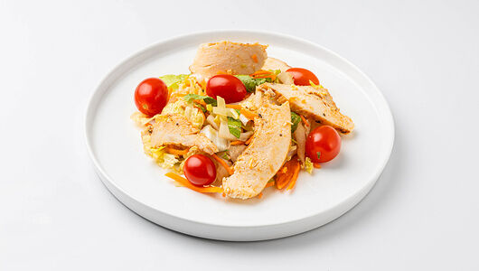 Салат с курицей и апельсиновой заправкой