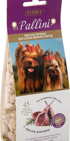 Лакомство для собак TiTBiT Pallini Печенье с ягненком 125г