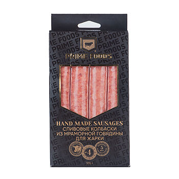 Колбаски Prime Foods из мраморной говядины для жарки со сливой