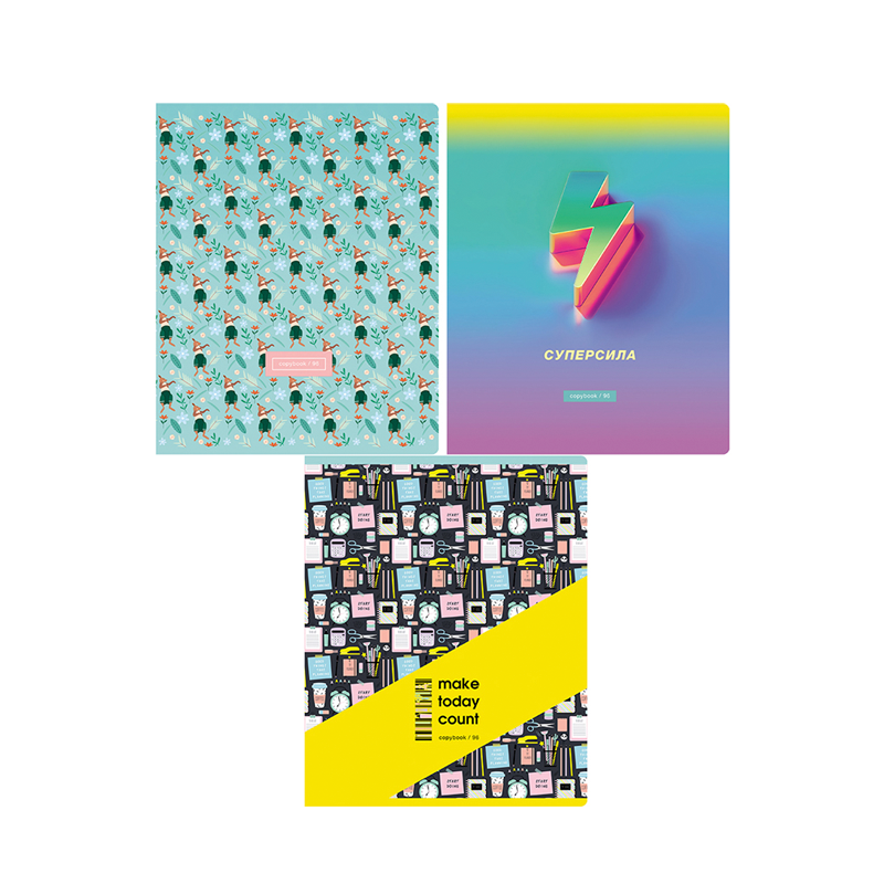 

Тетрадь BG Super Mix-20 А5 клетка 96 листов 1 шт. дизайн в ассортименте