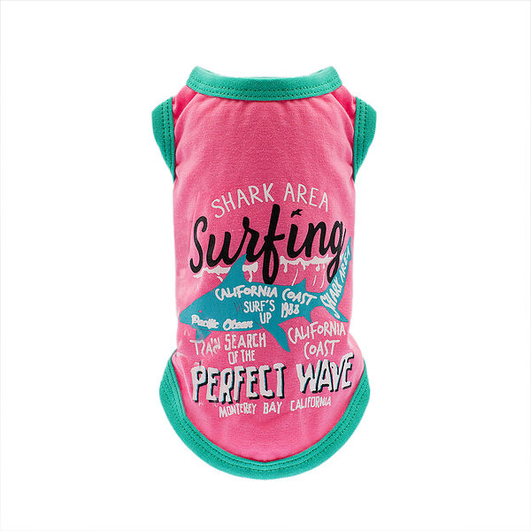 Футболка для собак Surfing L розовый (унисекс)