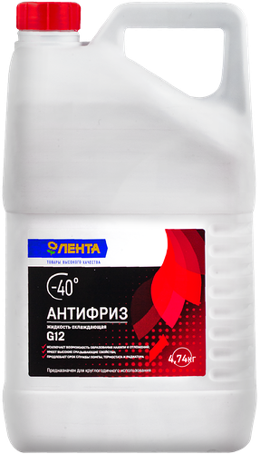Антифриз ЛЕНТА красный G12, 4,74 л