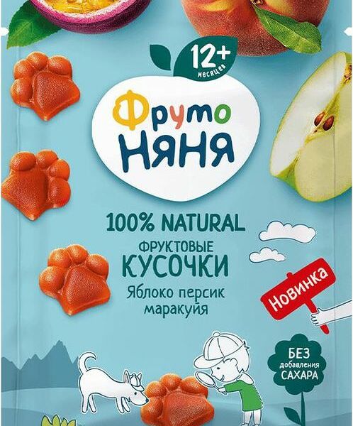 Фруктовые кусочки ФрутоНяня яблоко-персик-маракуйя
