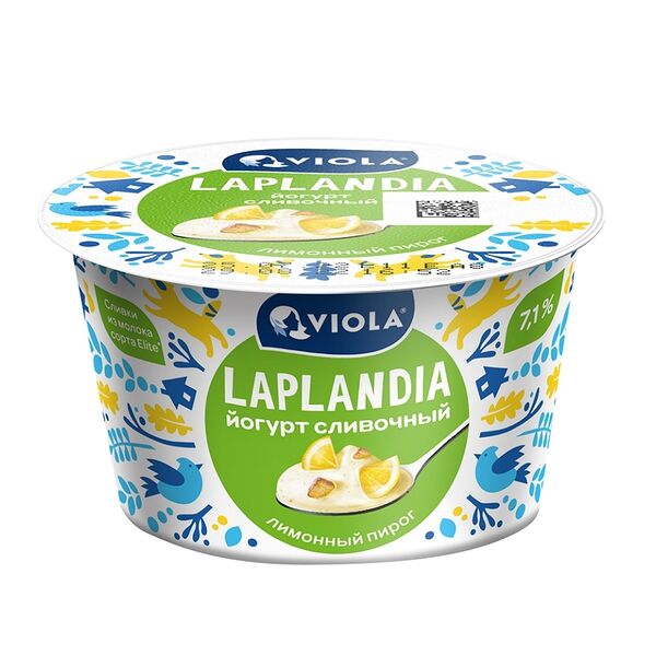 Йогурт Viola Laplandia Сливочный Лимонный Пирог с наполнителем 7.1%, 180г