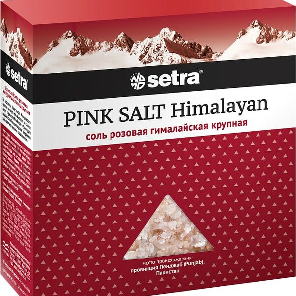 Соль Setra Розовая гималайская крупная 500г
