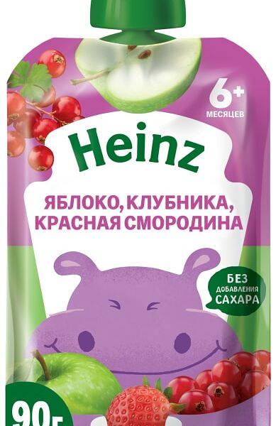 Пюре Heinz Яблоко-Клубника-Красная смородина с 6 месяцев 90г