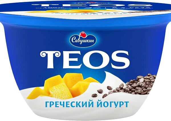 Йогурт Савушкин Греческий Манго-Чиа 2% 140г