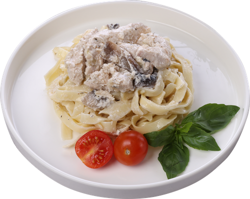 

Тальятелле Лента Fresh с куриной грудкой и грибами в сливочном соусе, 280 г