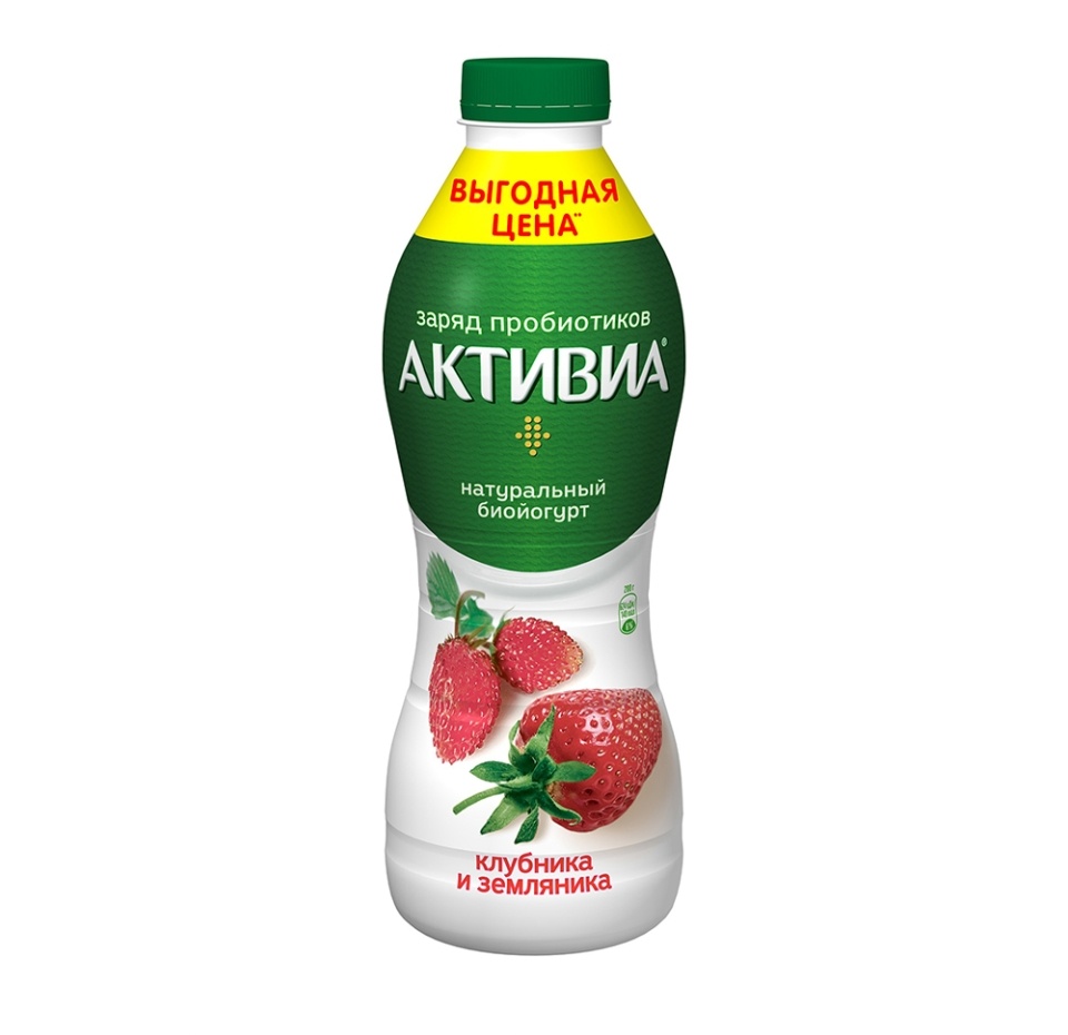

Биойогурт питьевой Активиа Клубника-земляника обогащенный 2% 870 г