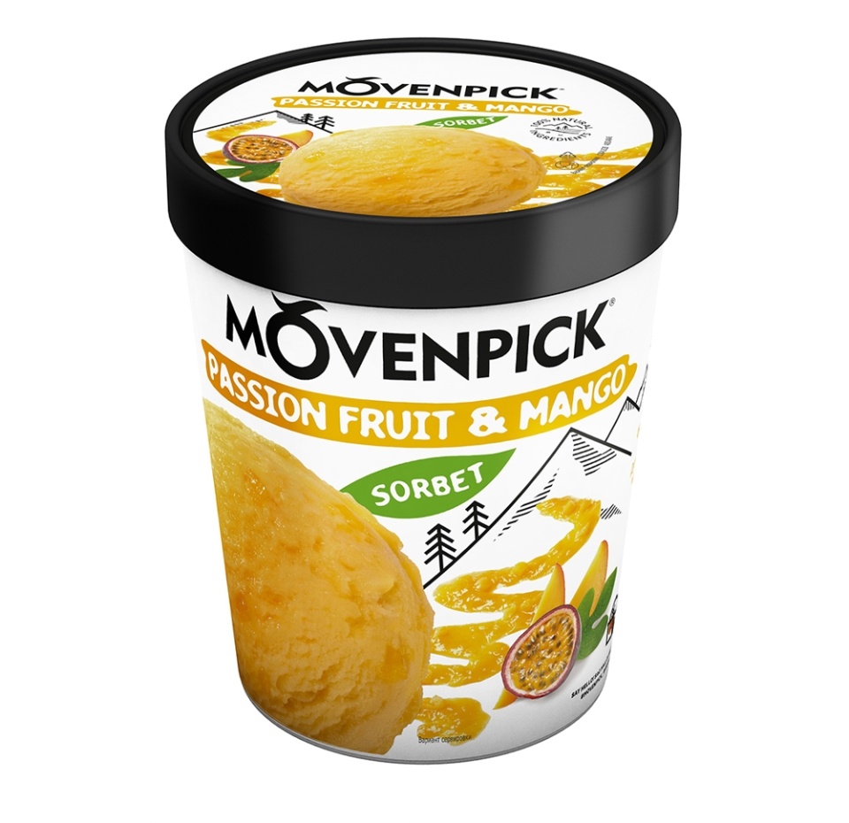 

Десерт взбитый замороженный Monterra Sorbet Passion Fruit & Mango с маракуйя и кусочками манго 300 г