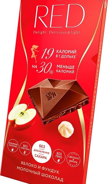 Шоколад Red Молочный Яблоко и фундук 85г