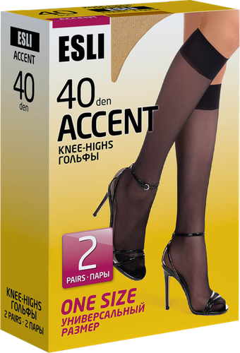 

Гольфы женские Esli Accent р. 23–25 40 den nero, Арт. 8С-2СПЕ, 2 пары