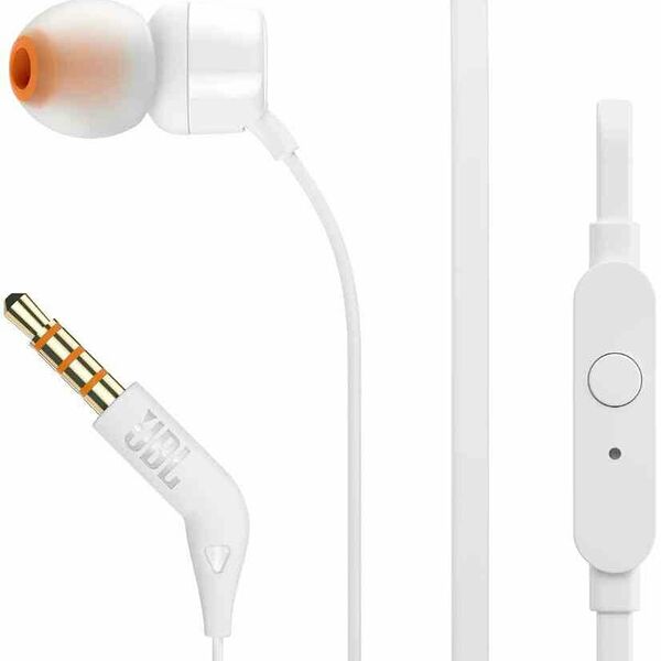 Наушники JBL Tune 110 с микрофоном jack 3.5 mm цвет в ассортименте, 1.2 м