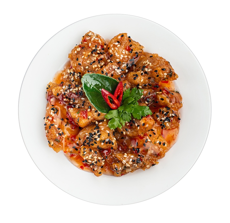 

Цыпленок жареный в азиатском соусе с кунжутом, 300 г