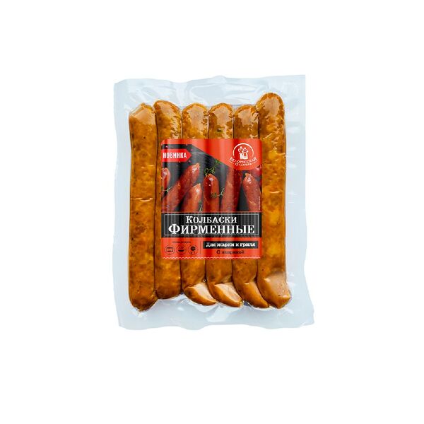 Колбаски Фирменные для жарки и гриля п/к изд колб мясн в/с в/у 300г Инко-фуд