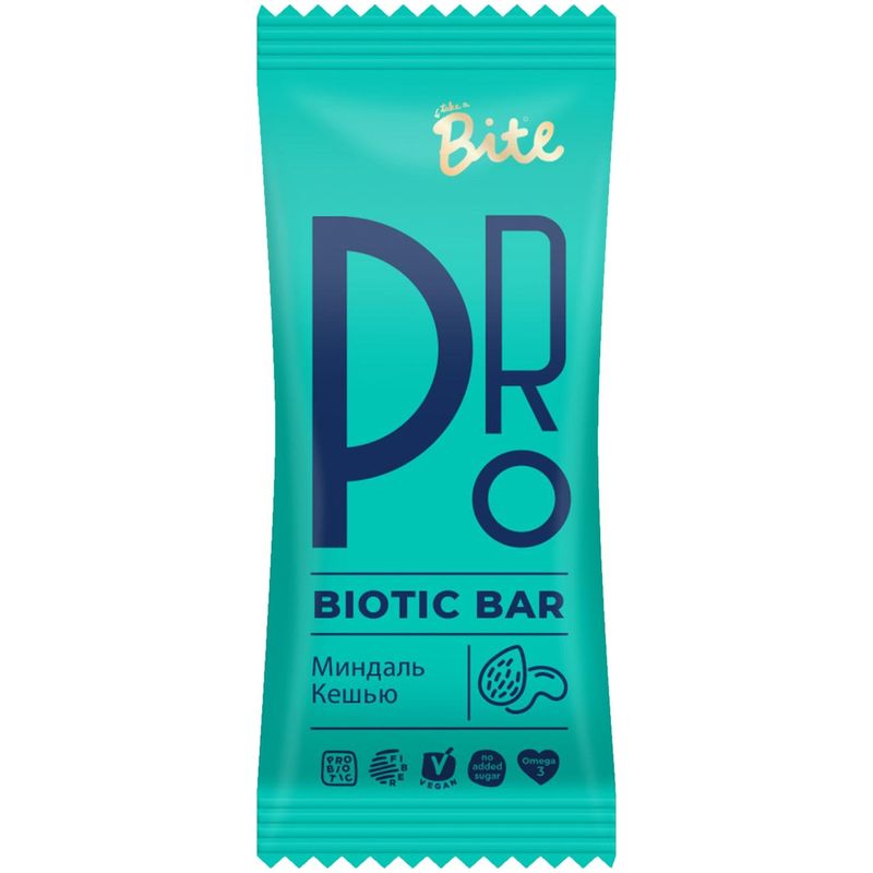 

Батончик Take a Bite Probiotic Миндаль-кешью 35 г