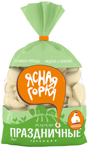 

Пельмени Ясная горка Праздничные из мяса птицы 1 кг