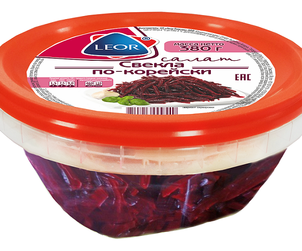 Салат Свекла по-корейски 0,380 гр. Леор Пластик