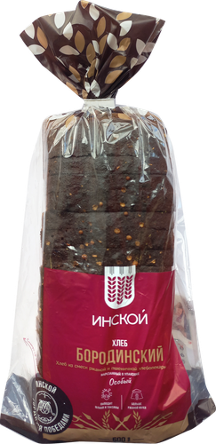 

Хлеб Инской Бородинский особый нарезка ржано-пшеничный 600 г