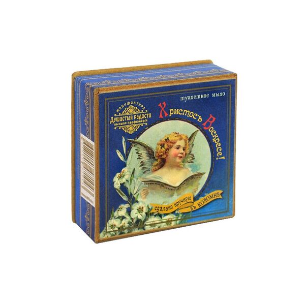 Мыло «Цвет яблони» в подарочной коробке «Христосъ воскресе!» с ангелом, «Душистыя радости», 100 г, Россия