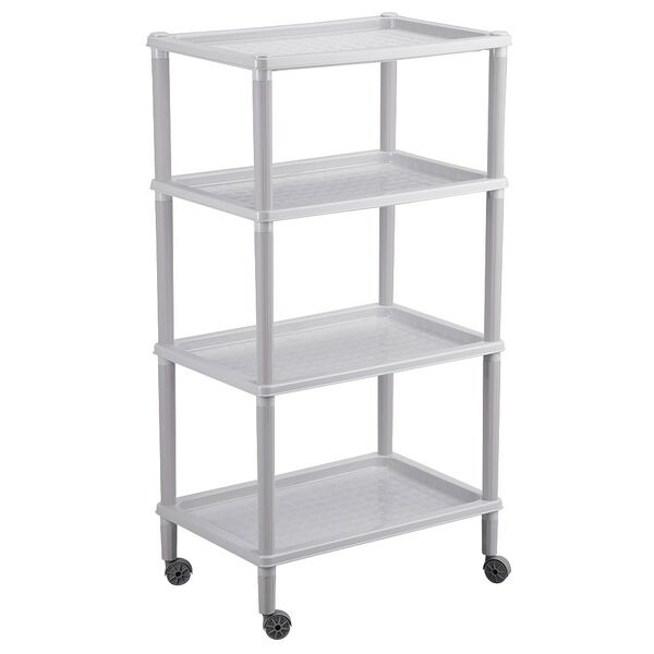 Этажерка разборная Бытпласт Флавия 4 полки 42х29х81 см светло-серый пластик