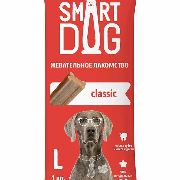 Жевательное лакомство Smart Dog с говядиной для собак крупных пород, размер L